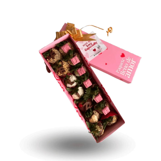 Box For You (x12 strawberries) Chocolate letters